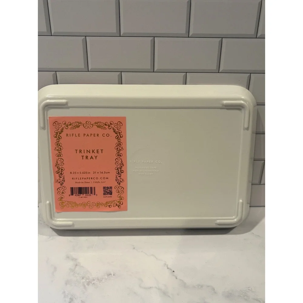 Rifle Paper Co Garden Party Floral Trinket Tray Melamine 8.25x5.625 NEW